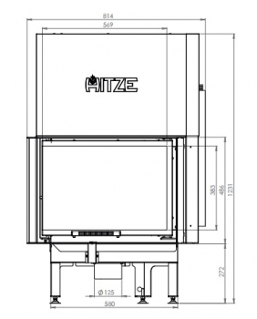 EEK A+ - Eck-Kamineinsatz HITZE Albero AL11LG.H DECO mit Schiebetür, Seitenglas links -11kW