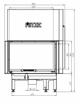 EEK A+ - Eck-Kamineinsatz HITZE Albero AL14LG.H DECO mit Schiebetür, Seitenglas links -14kW