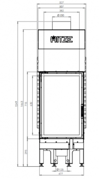 EEK A+ - Kamineinsatz HITZE Albero AL14S.V DECO extra hohe Sichtscheibe -14kW