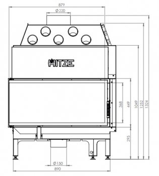EEK A+ - Eck-Kamineinsatz HITZE Albero AL19L.H DECO mit Seitenglas links -19kW