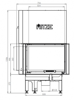 EEK A - Eck-Kamineinsatz HITZE Albero AL9RG.H DECO mit Schiebetür, rechts -9kW