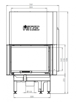 EEK A - Eck-Kamineinsatz HITZE Albero AL9LG.H DECO mit Schiebetür, links -9kW