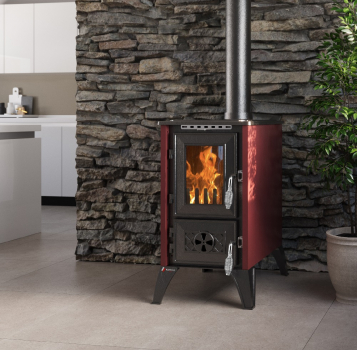 EEK A - Kaminofen mit Herdplatte 806 IGLO burgundy - 10,6kW