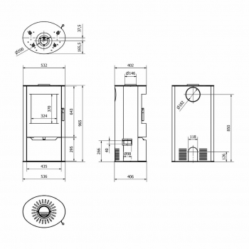 EEK A - Kaminofen ILDNORD Torven mit 7 kW