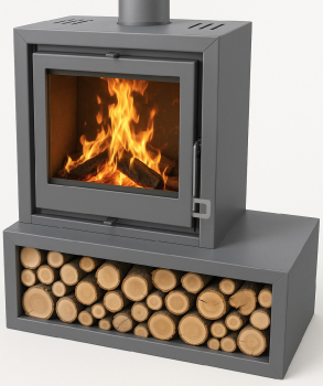 EEK A+ Design-Kaminofen ISKRA L, gussgrau - 7,4kW