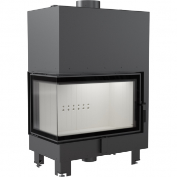 *EEK A+ Wasserführender Eck-Kamineinsatz Kratki MBO PW 15 links BS mit Klapptür - 15kW