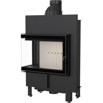 *EEK A+ Eck-Kamineinsatz Kratki LUCY/12/SLIM/L/BS mit Seitenglas links - 8kW
