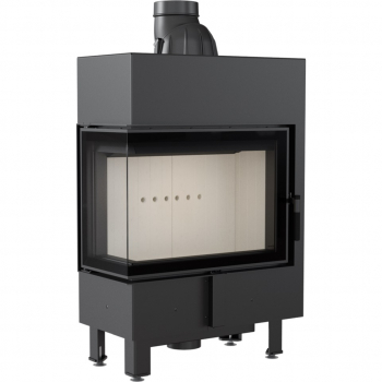 *EEK A+ Eck-Kamineinsatz Kratki LUCY/12/SLIM/L/BS mit Seitenglas links - 8kW