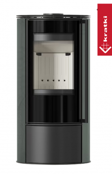 Preview: EEK A Kaminofen KRATKI ERIK mit dekorativer Keramik SERPENTINO, BA 1 - 5,5 kW