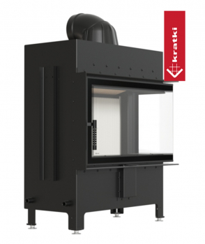 Preview: EEK A Eck-Kamineinsatz Kratki LUCY rechts mit 14 kW
