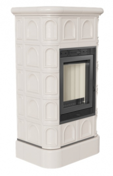 *EEK A - Design-Kachelkamin Kratki BLANKA mit Kacheln in creme - 8 kW