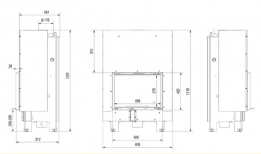EEK A+ - Wasserführender Kamineinsatz Kratki MBM 10 PW mit Schiebetür - 12 kW