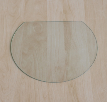 Kreisabschnitt 120x105cm - Funkenschutzplatte Kaminbodenplatte Glasplatte