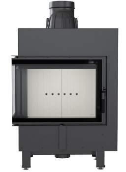 *EEK A+ Eck-Kamineinsatz Kratki LUCY/12/SLIM/L/BS mit Seitenglas links - 8kW