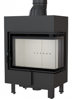 *EEK A - Eck-Kamineinsatz Kratki LUCY/12/P/BS mit Seitenglas rechts - 12kW