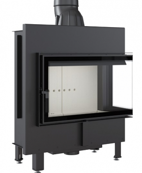 *EEK A - Eck-Kamineinsatz Kratki LUCY/14/P/BS mit Seitenglas rechts - 14kW