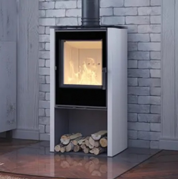 EEK A+ Kaminofen HITZE LUPO S, weiß - 6,5 kW