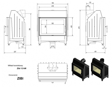 *EEK A Kamineinsatz Kratki ZIBI DECO rahmenlos - BIMSCHV II - 11kW
