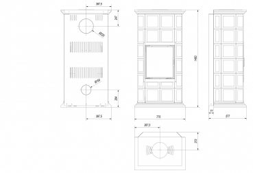 *EEK A - Design-Kachelkamin Kratki NADIA/MILANO - 7 kW