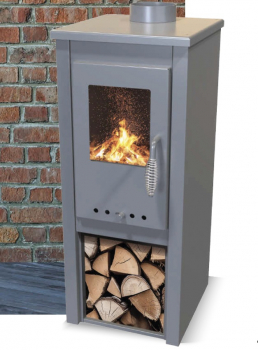EEK A+ Kaminofen Okta S Lite gussgrau - 3,9kW