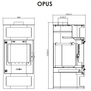Preview: EEK A Kaminofen Victoria Opus mit Prismascheibe – 9kW