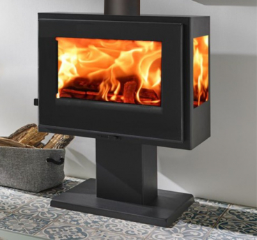EEK A 3-Scheiben-Kaminofen Panadero OLAF TRIVISION, raumluftunabh. -5,9kW