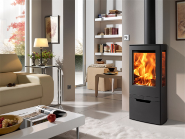 EEK A+ Kaminofen Panadero Zinc EcoDesign mit drei Scheiben 8,5 kW