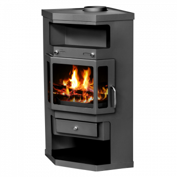 EEK A Eck-Kaminofen Victoria Panama, schwarz, dauerbrandfähig – 9kW