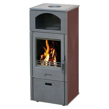 EEK A+ Kaminofen Plamen Laguna braun mit Herdplatte - 8kW