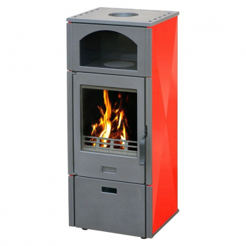 EEK A+ Kaminofen Plamen Laguna rot mit Herdplatte - 8kW