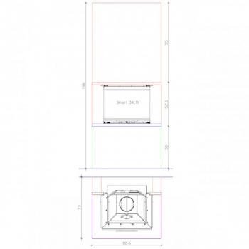 EEK A+ Kaminbausatz Pure Medium Hajduk SMART 3XLTh Panoramakamin mit 6,5 kW