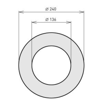 130 mm - Wandrosette in Schwarz