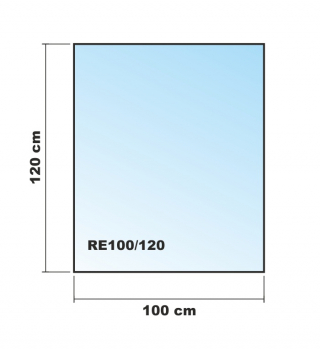 Rechteck 100x120cm - Funkenschutzplatte Kaminbodenplatte Glasplatte