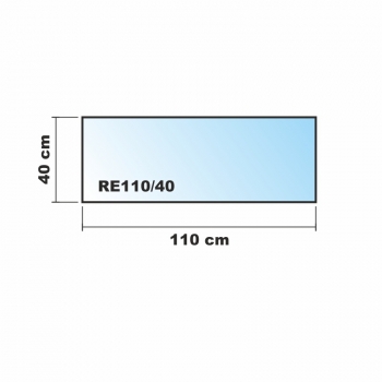 Saisonplatte Rechteck 110x40cm Glas schwarz - Kamin-Vorlegeplatte Funkenschutzplatte Kaminbodenplatte Glasplatte