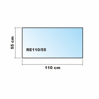 Saisonplatte Rechteck *Frosty* 110x55cm - Kamin-Vorlegeplatte Milchglas Funkenschutzplatte Kaminbodenplatte Glasplatte