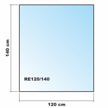 Rechteck 120x140cm - Funkenschutzplatte Kaminbodenplatte Glasplatte