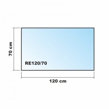 Saisonplatte Rechteck 120x70cm Glas weiß - Kamin-Vorlegeplatte Funkenschutzplatte Kaminbodenplatte Glasplatte
