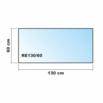 Saisonplatte Rechteck *Frosty* 130x60cm - Kamin-Vorlegeplatte Milchglas Funkenschutzplatte Kaminbodenplatte Glasplatte