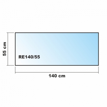 Saisonplatte Rechteck *Frosty* 140x55cm - Kamin-Vorlegeplatte Milchglas Funkenschutzplatte Kaminbodenplatte Glasplatte