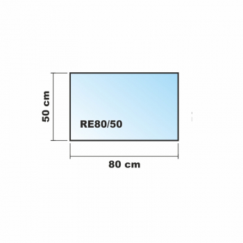 Saisonplatte Rechteck 80x50cm Glas weiß - Kamin-Vorlegeplatte Funkenschutzplatte Kaminbodenplatte Glasplatte