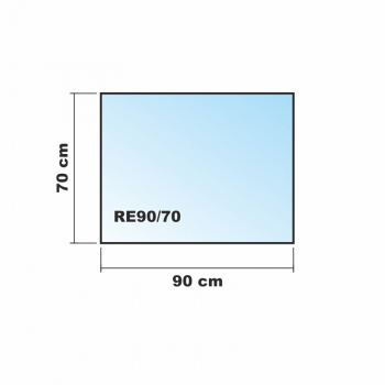 Saisonplatte Rechteck 90x70cm Glas schwarz - Kamin-Vorlegeplatte Funkenschutzplatte Kaminbodenplatte Glasplatte