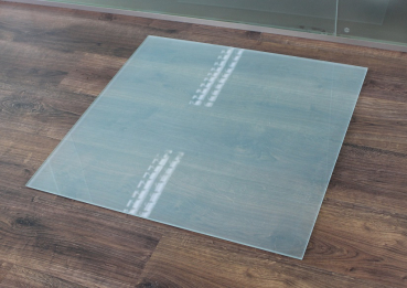 Rechteck *Frosty* 80x60cm - Milchglas Funkenschutzplatte Kaminbodenplatte Glasplatte