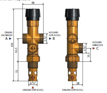 Thermische Ablaufsicherung Regulus DBV2 (Thermostatisches Ventil)