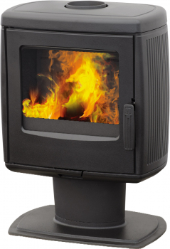 EEK A Gusskaminofen Plamen Roberto, schwarz, raumluftunabhängig - 8,6 kW
