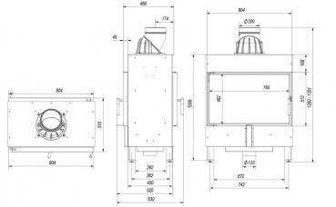 EEK A - Tunnel-Kamineinsatz Kratki Lucy 14 mit 14 kW