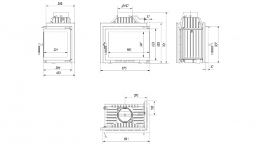 *EEK A - Eck-Kamineinsatz Kratki SIMPLE M/S 8 rechts BS - 8kW + BIMSCHV II