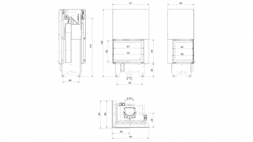 EEK A+ ECK-Kamineinsatz Kratki VNL/700/480 links mit Schiebetür - 12 kW