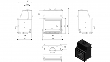 *EEK A Wasserführender Kamineinsatz ZUZIA/PW/15/W - 12kW + BIMSCHV II