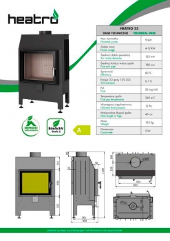 EEK A - Kamineinsatz HEATRO 55 mit Klapptür - 9kW