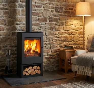 Preview: EEK A+ Kaminofen Victoria Toledo schwarz - 7kW, raumluftunabhängig